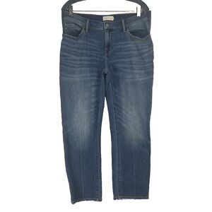 Hatch Maternity Jeans Size 28 Straight Leg Under Belly Cropped Distressed Hem